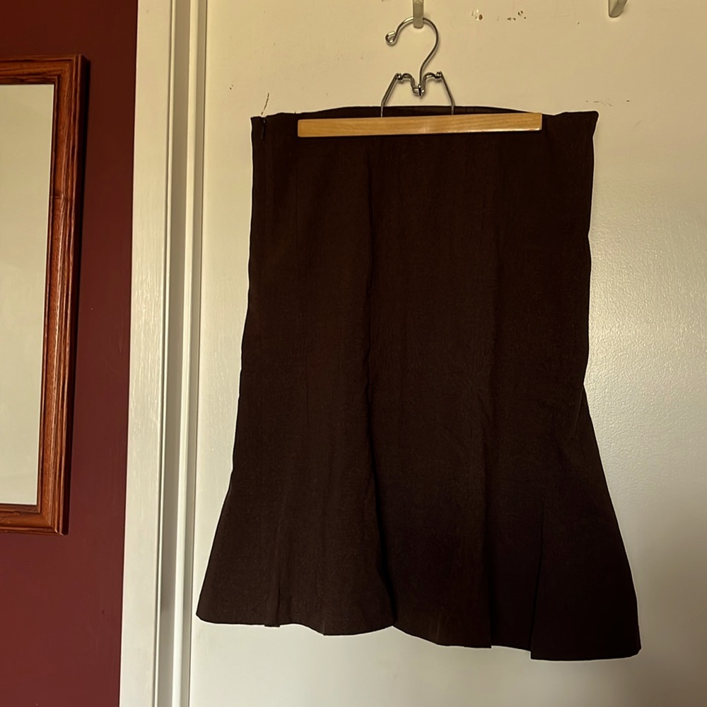 Smart Set Dark Chocolate Brown Midi Mermaid-core Skirt, Soft and Fully Lined
